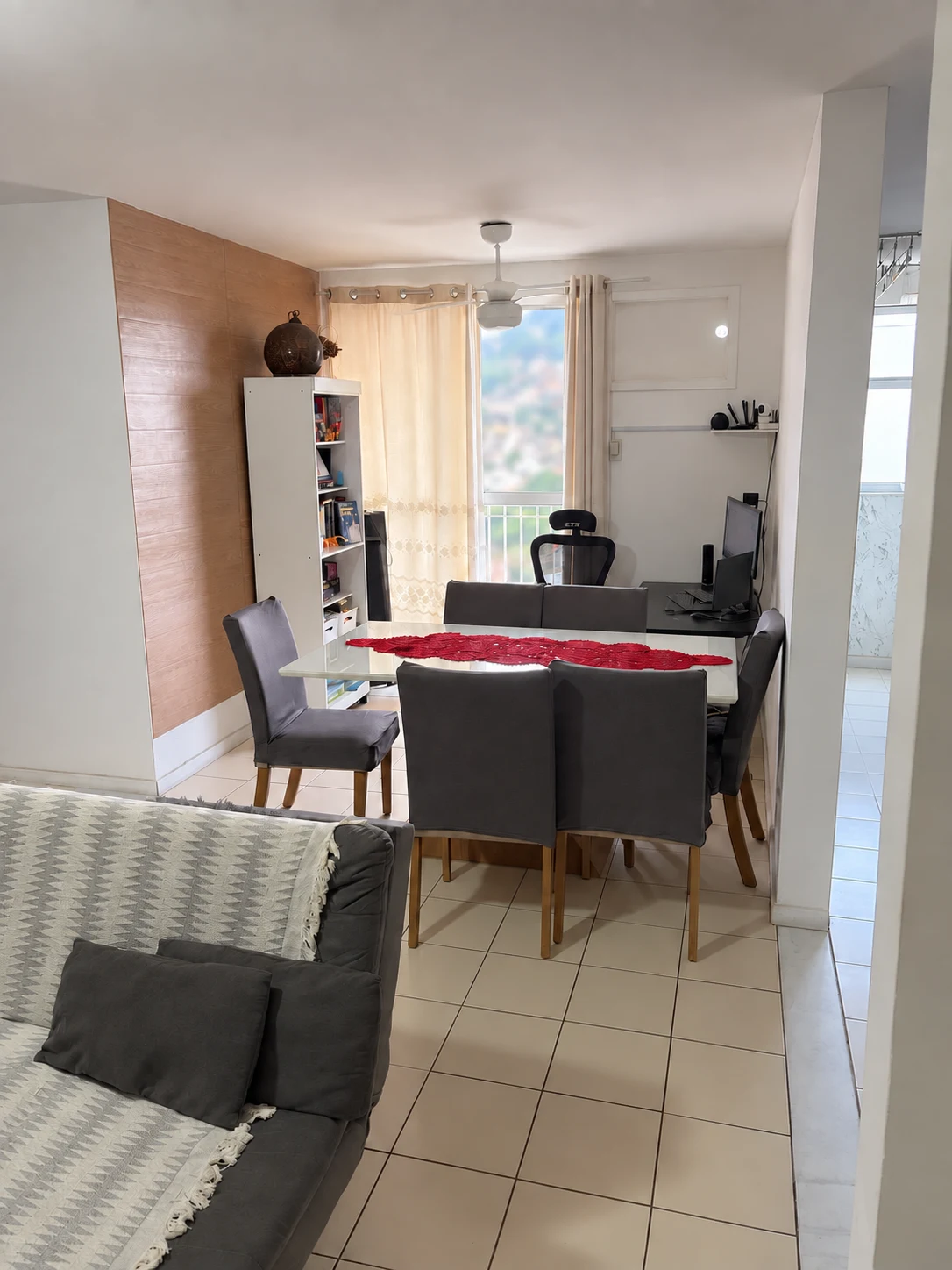 Sala de estar e jantar do apartamento